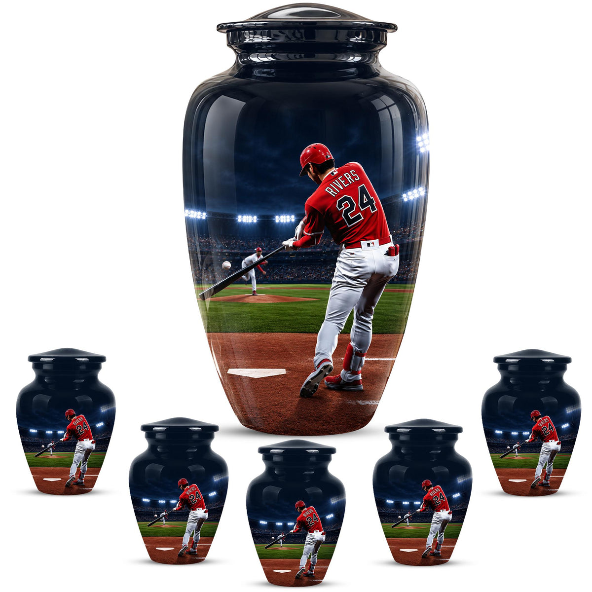 Baseball Cremation Urn for Ashes - Baseball Player Memorial Urn