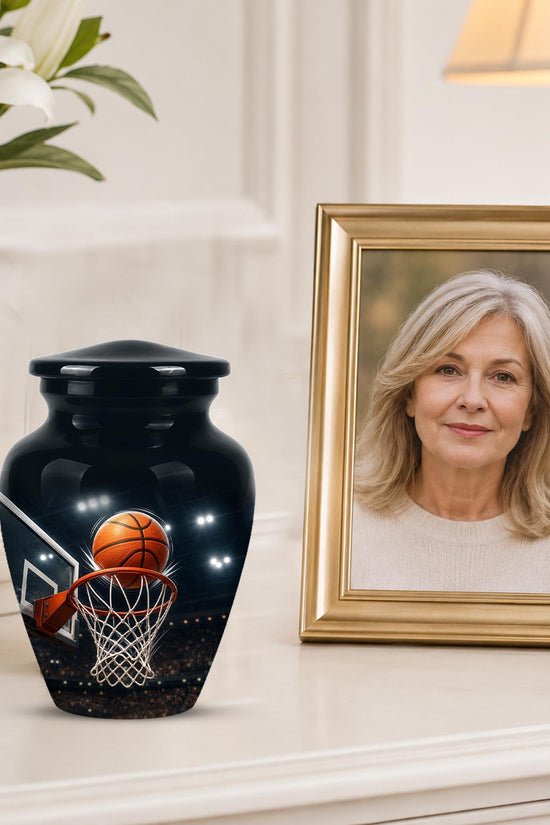 Basketball Cremation Urn, Sports Memorial Tribute, Adult Keepsake Urn