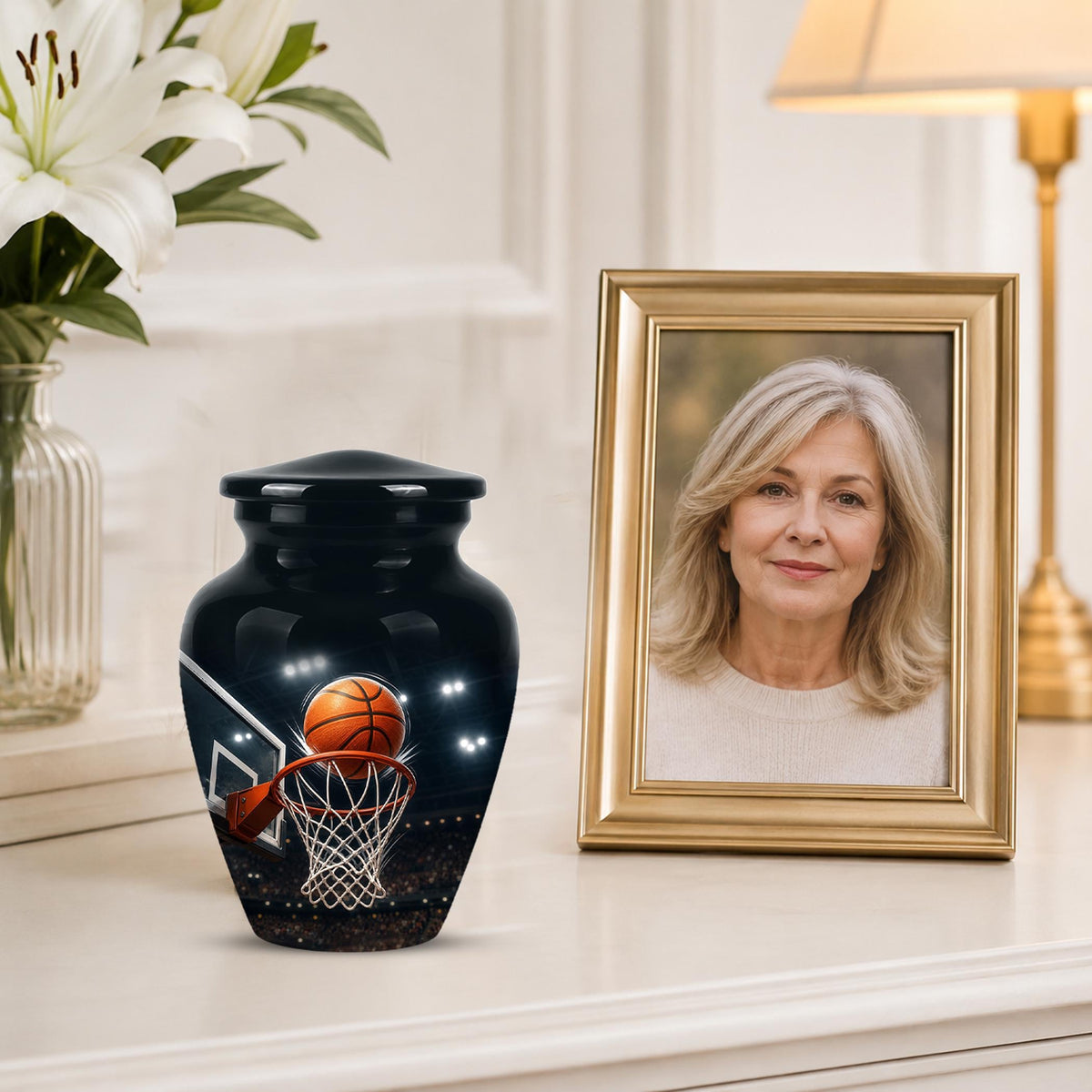 Basketball Cremation Urn, Sports Memorial Tribute, Adult Keepsake Urn