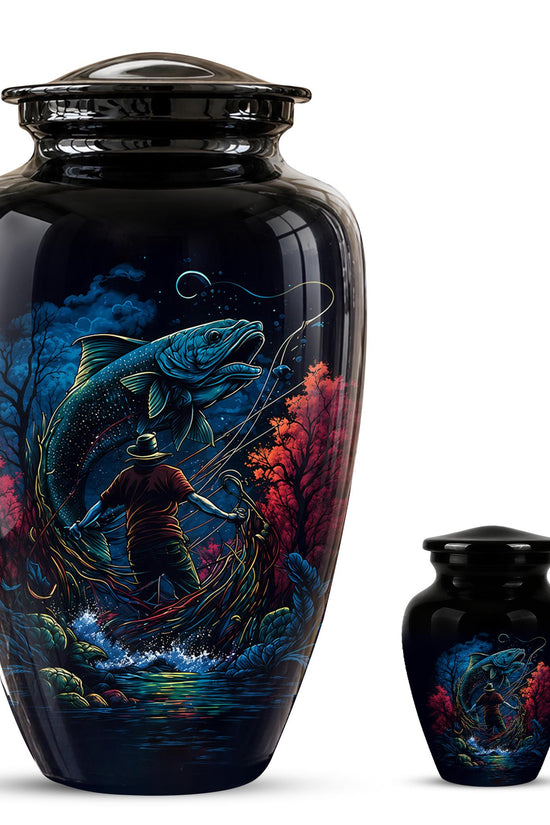 Personalized Bass Fishing Cremation Urn - Fisherman Memorial Urn for Ashes