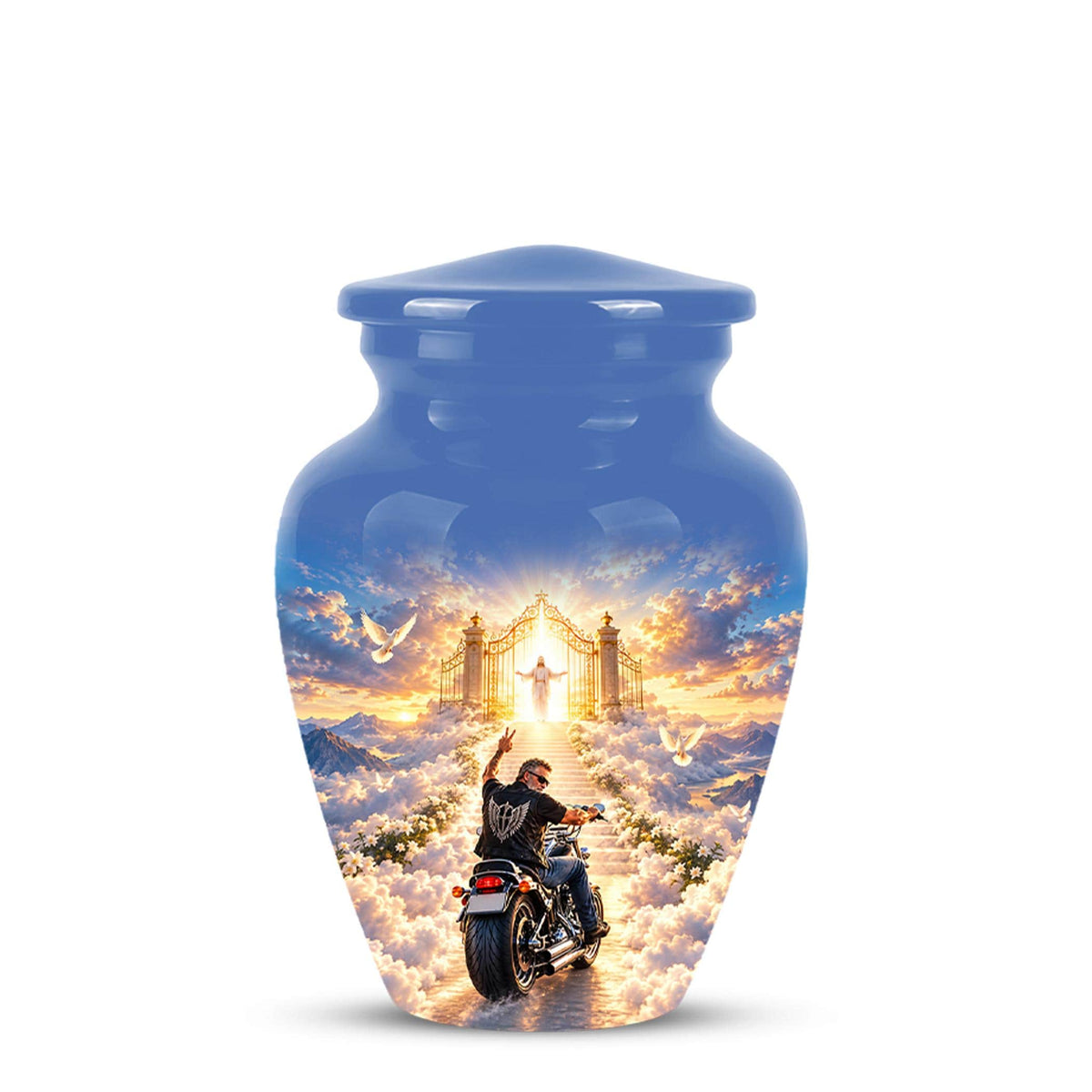 Personalized Motorcycle Memorial Urn, Biker Heaven Tribute, 200 Cubic  Inches