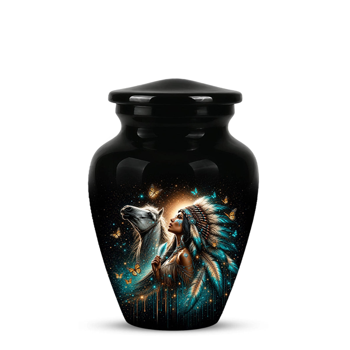 Native American Urns for Human Ashes - Horse Cremation Urn for Adults