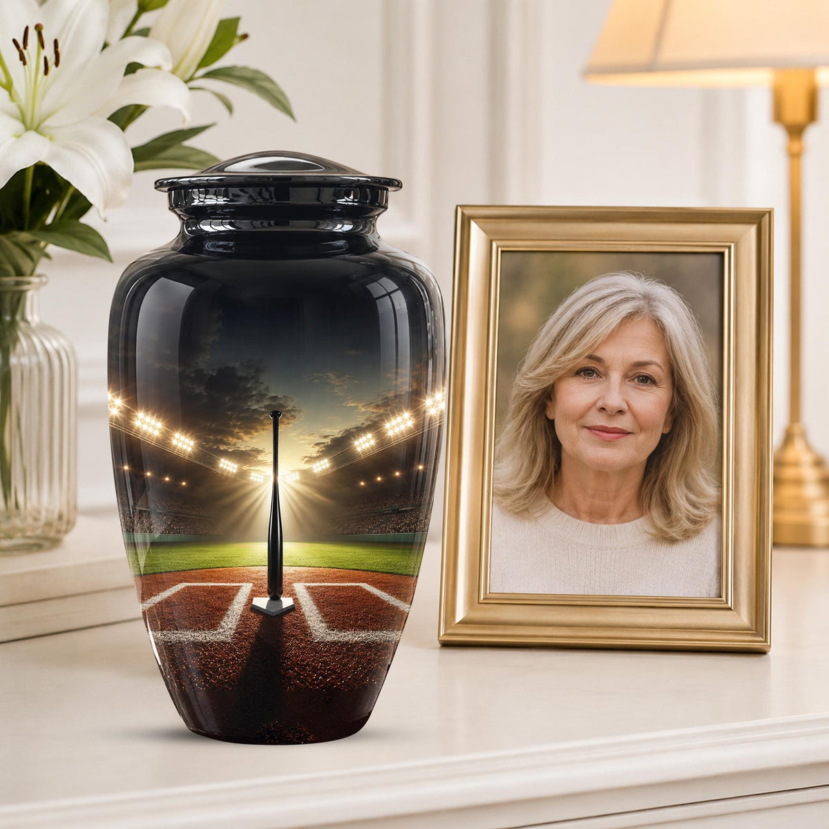 Personalized Baseball Stadium Cremation Urn - Memorial Keepsake for Adults