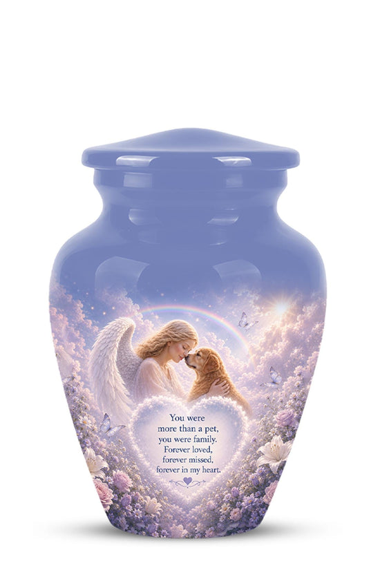 Personalized Angel Rainbow Dog Cremation Urn - 200 Cubic  Inch Pet Memorial Ashes