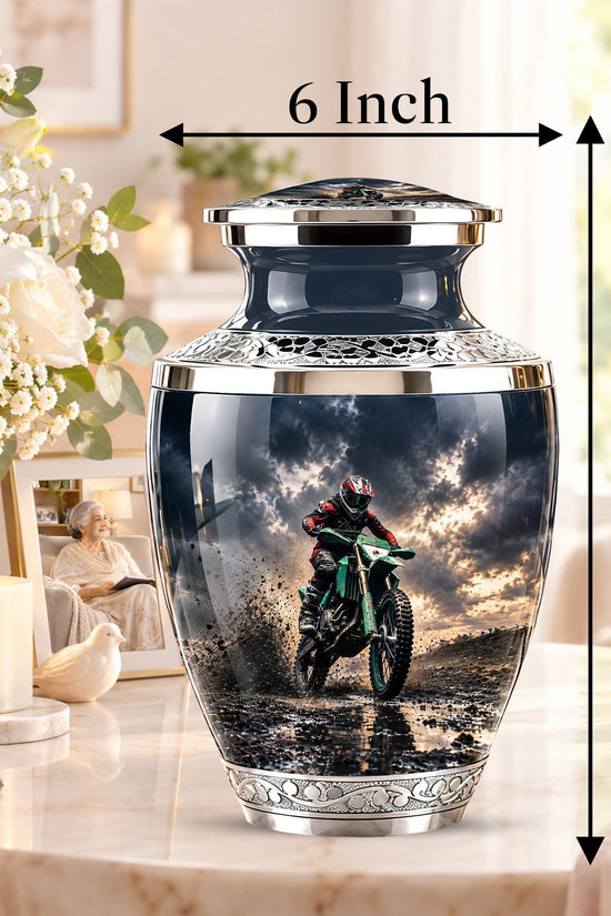 Motocross Dirt Bike Memorial Urn, Motorcycle Ashes Cremation Urn, Personalized Tribute