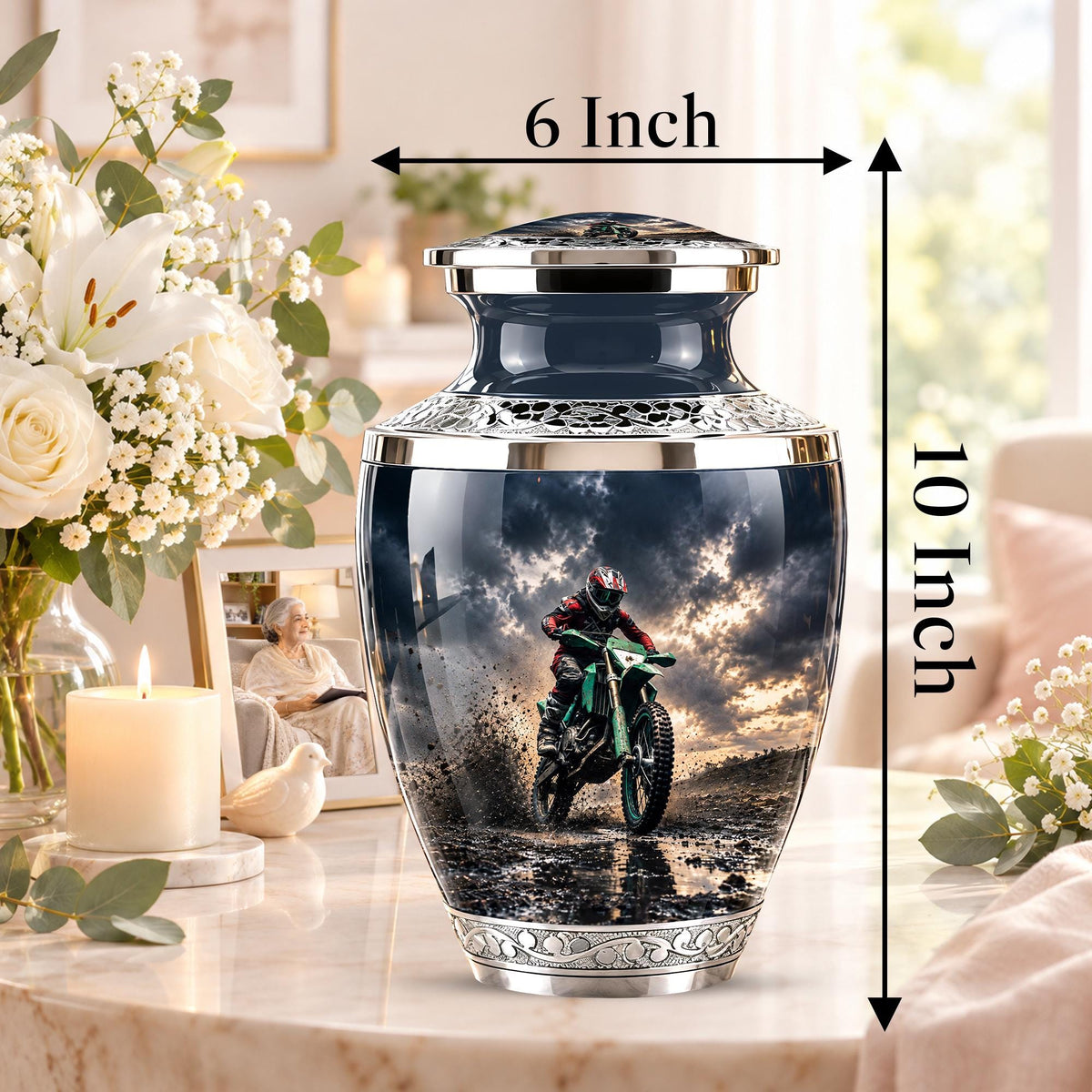 Motocross Dirt Bike Memorial Urn, Motorcycle Ashes Cremation Urn, Personalized Tribute