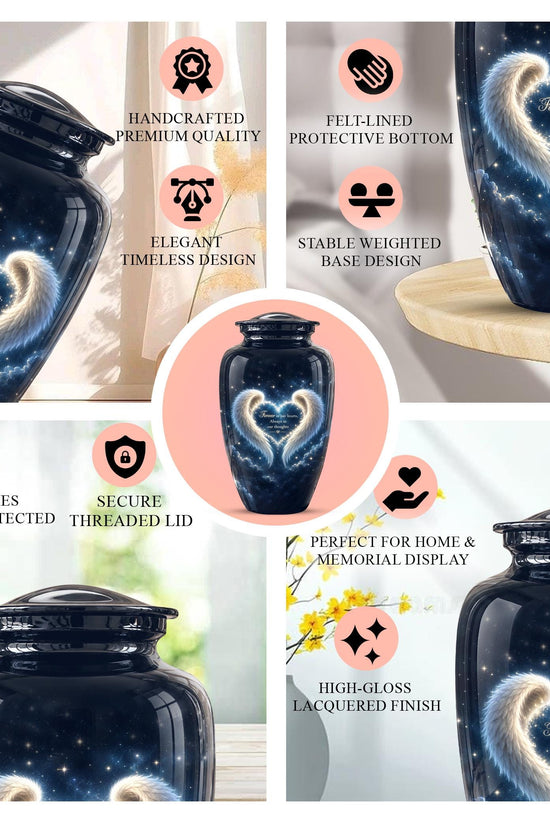 Angel Wings Memorial Urn - Personalized Keepsake for Ashes