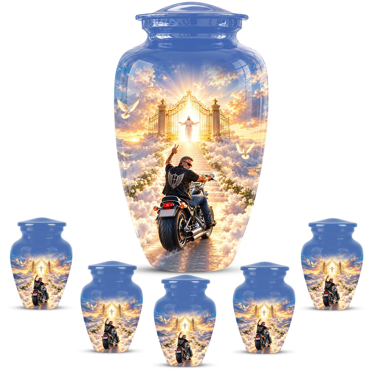 Personalized Motorcycle Memorial Urn, Biker Heaven Tribute, 200 Cubic  Inches
