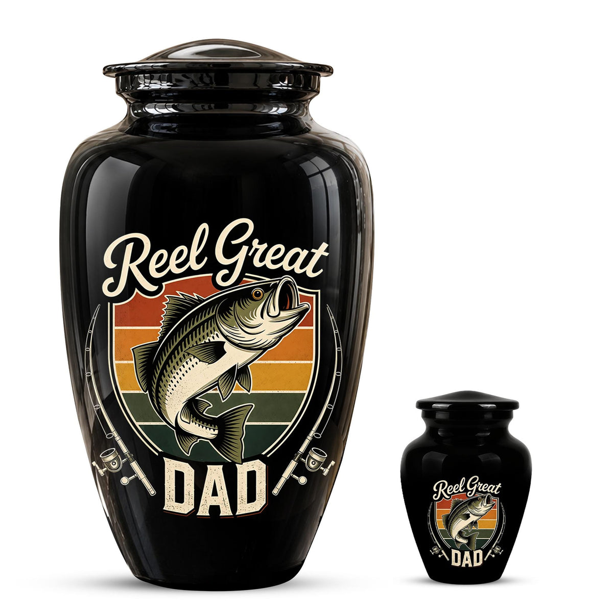 Personalized Fishing Memorial Urn for Dad - Adults Ashes For Memorial Urn