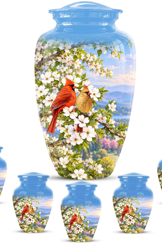 Personalized Cardinal Cremation Urn, Red Bird Memorial Keepsake (200 Cubic  Inch)