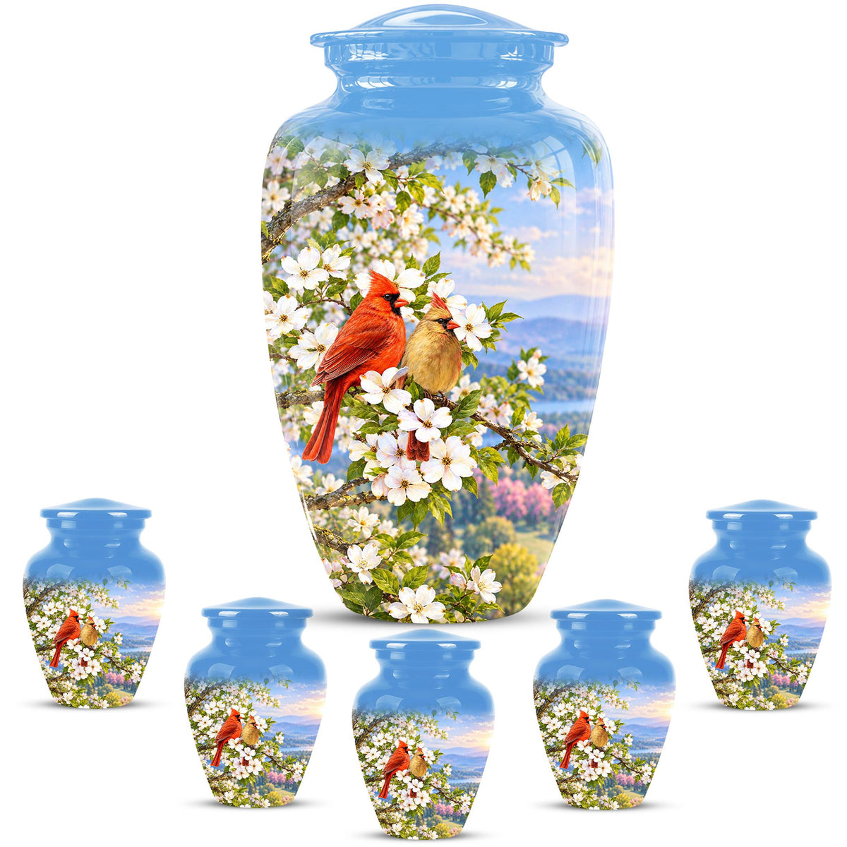 Personalized Cardinal Cremation Urn, Red Bird Memorial Keepsake (200 Cubic  Inch)