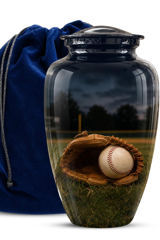 Baseball Cremation Urn for Ashes - Baseball Glove and Ball Memorial Urn