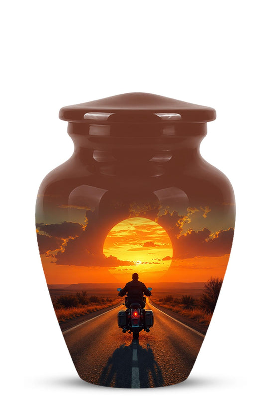 Motorcycle Cremation Urn ? Sunset Ride Memorial Tribute for Adults
