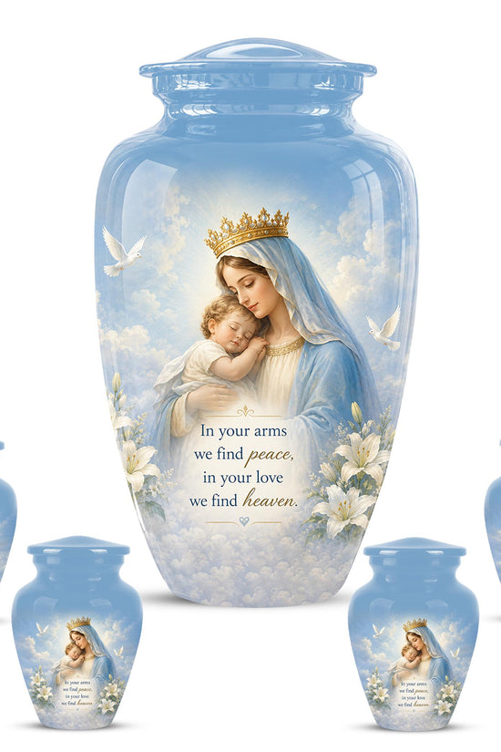 Angel Mom Cremation Urn - Blue Dove Memorial Ashes Container