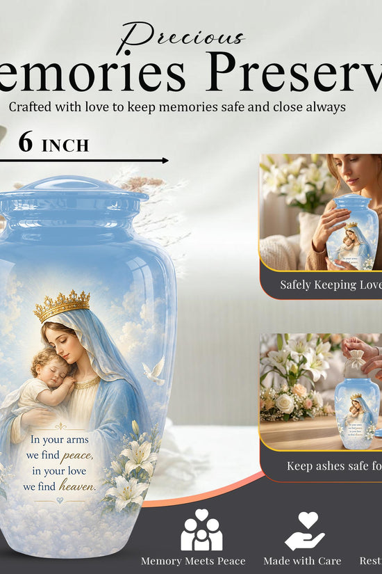 Angel Mom Cremation Urn - Blue Dove Memorial Ashes Container