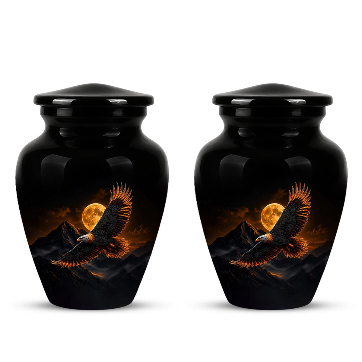 Eagle Cremation Urn for Ashes - Black Bald Eagle Memorial Urn