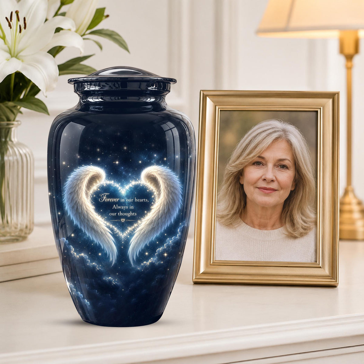 Angel Wings Memorial Urn - Personalized Keepsake for Ashes