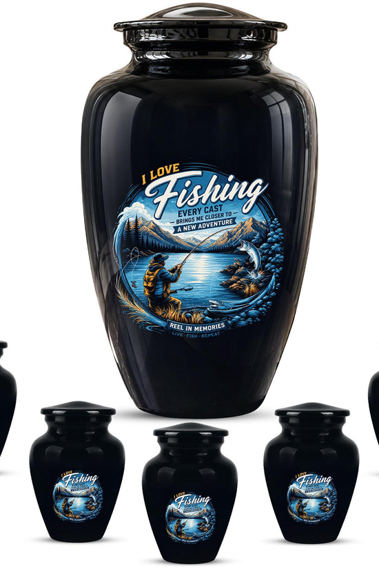 Personalized Fishing Memorial Urn - Adults Ashes For Male