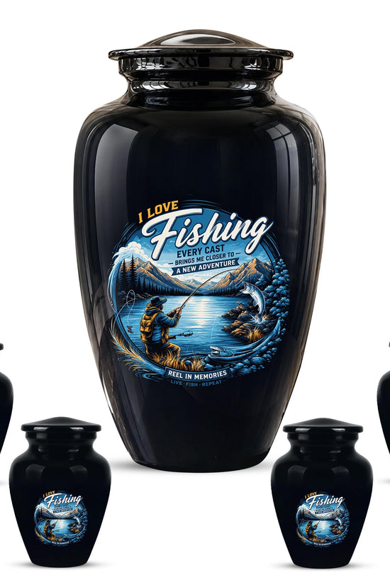 Personalized Fishing Memorial Urn - Adults Ashes For Male