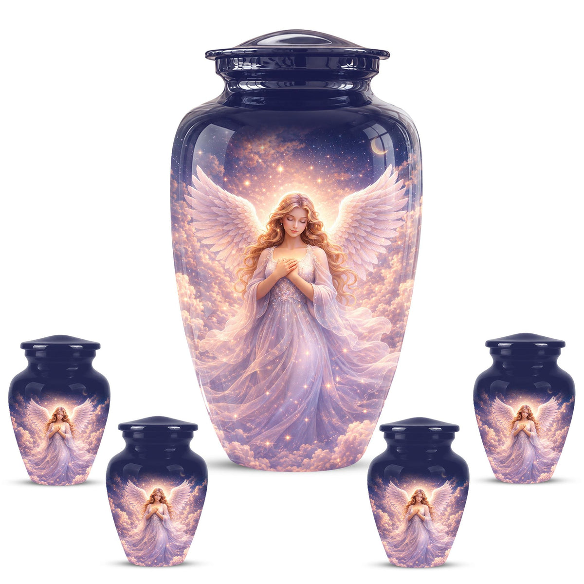 Personalized Angel Wings Urn for Human Ashes - Memorial Keepsake Tribute Urn