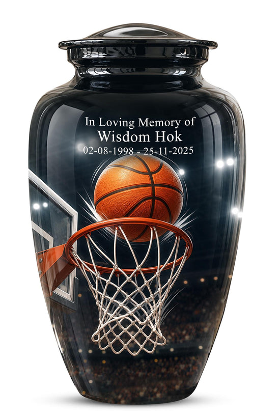 Basketball Cremation Urn, Sports Memorial Tribute, Adult Keepsake Urn