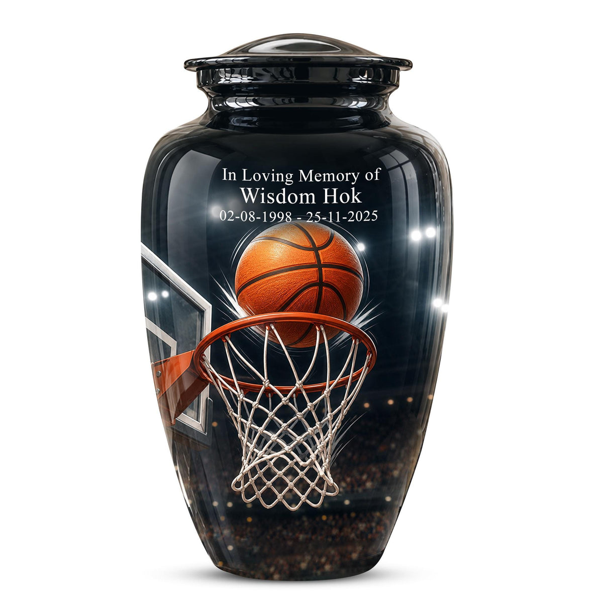Basketball Cremation Urn, Sports Memorial Tribute, Adult Keepsake Urn