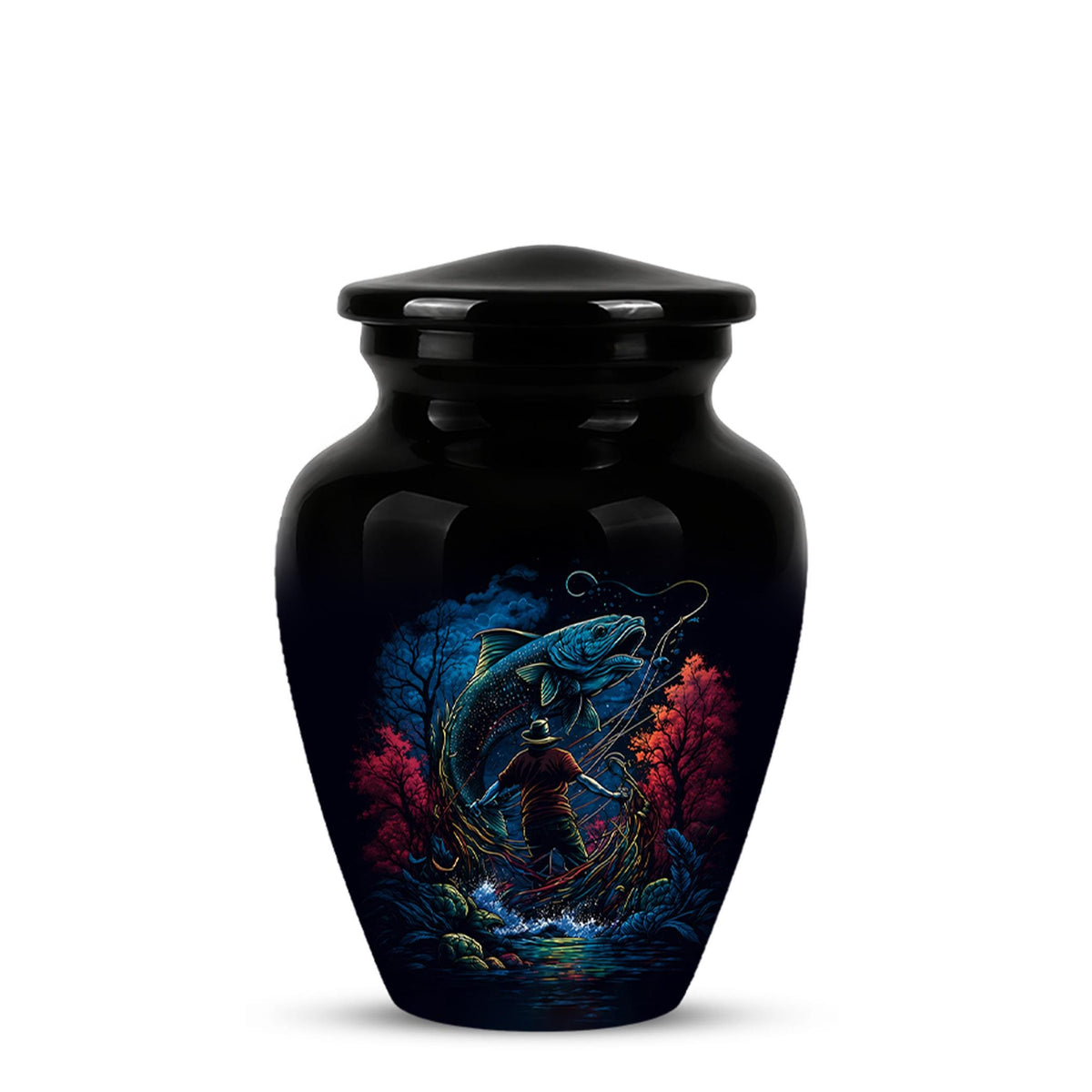 Personalized Bass Fishing Cremation Urn - Fisherman Memorial Urn for Ashes
