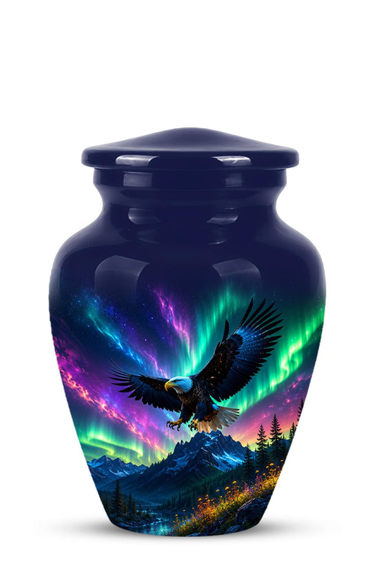 Eagle Cremation Urn for Ashes - Northern Lights Bald Eagle Memorial Urn