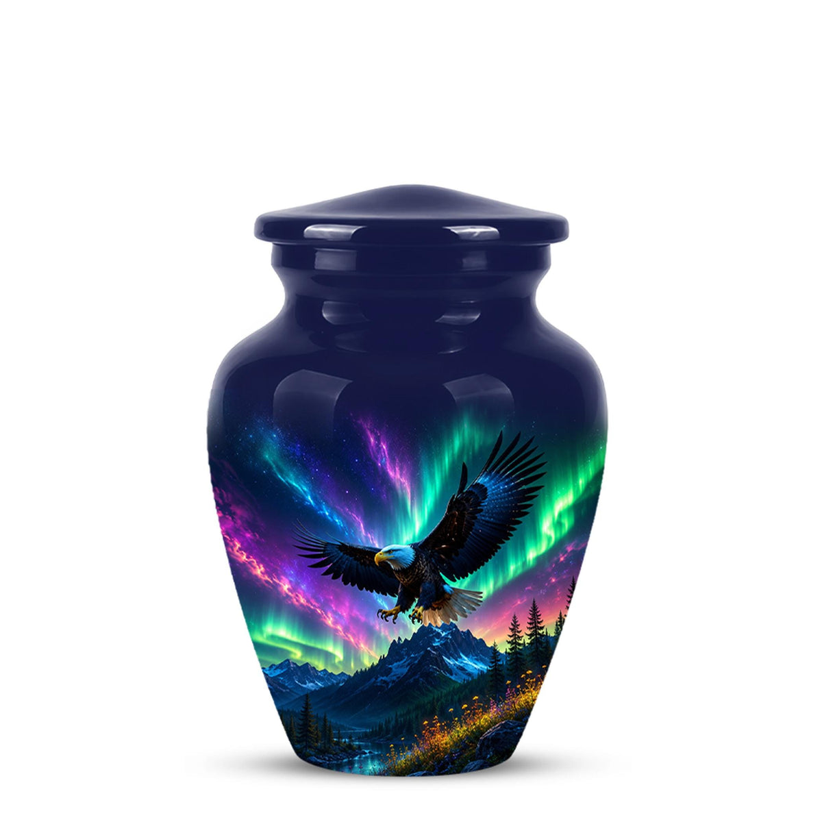 Eagle Cremation Urn for Ashes - Northern Lights Bald Eagle Memorial Urn
