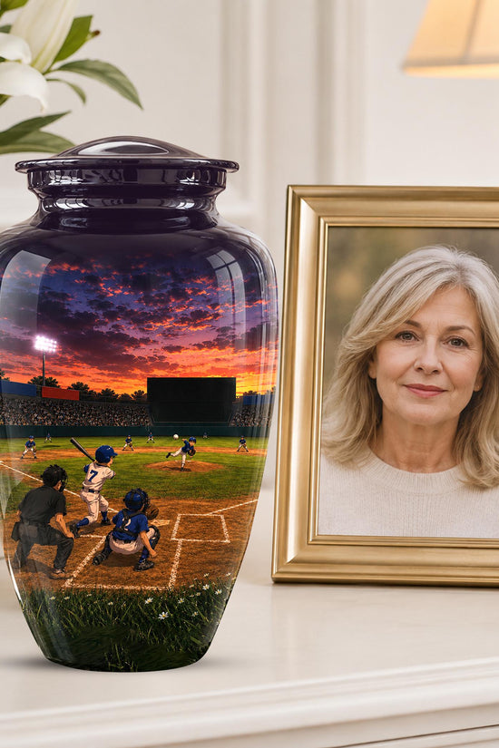 Baseball Cremation Urn for Ashes - Youth Baseball Team Memorial Urn