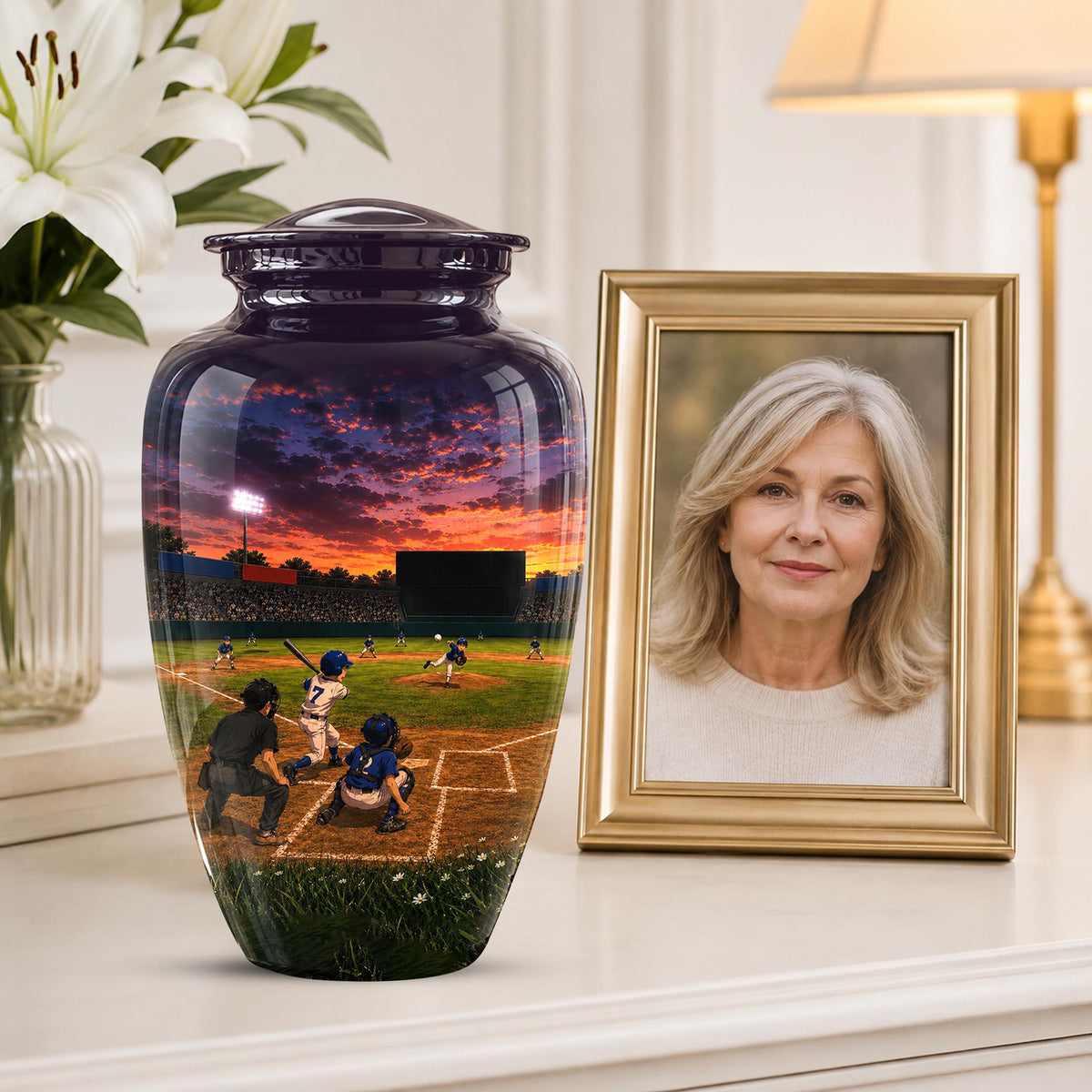 Baseball Cremation Urn for Ashes - Youth Baseball Team Memorial Urn