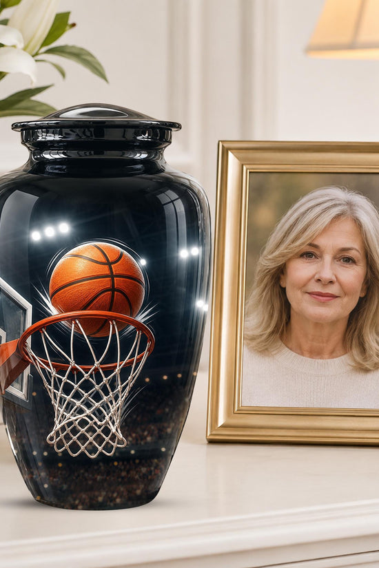 Basketball Cremation Urn, Sports Memorial Tribute, Adult Keepsake Urn