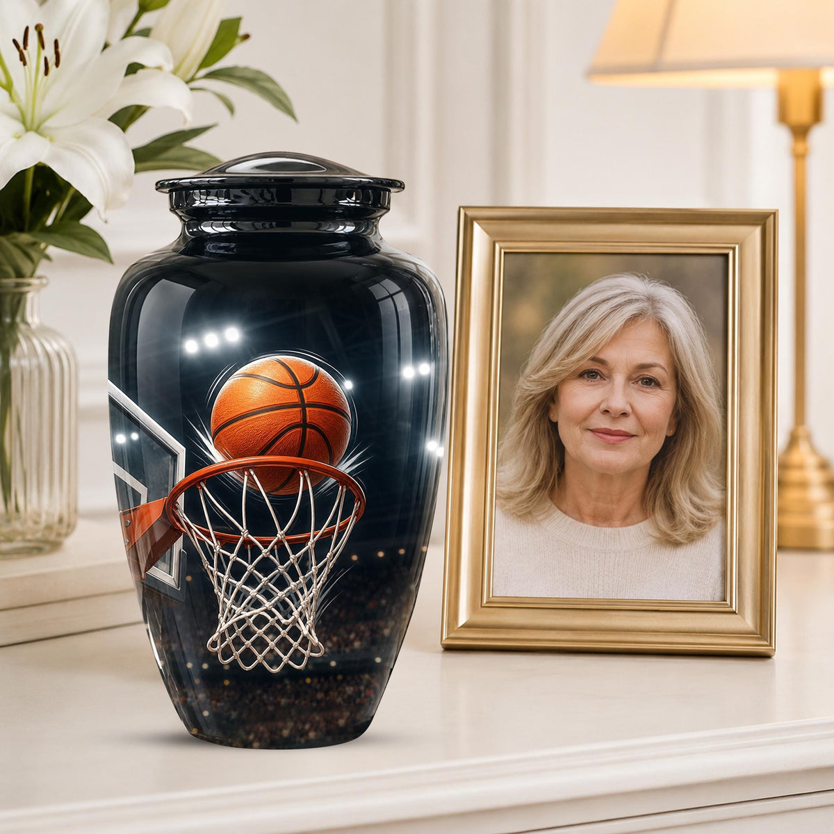 Basketball Cremation Urn, Sports Memorial Tribute, Adult Keepsake Urn