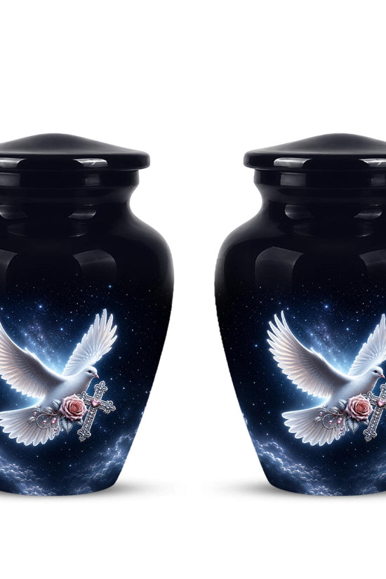 Cremation Urn for Human Ashes | Flying White Dove Memorial Urn - Personalized Adult Urns