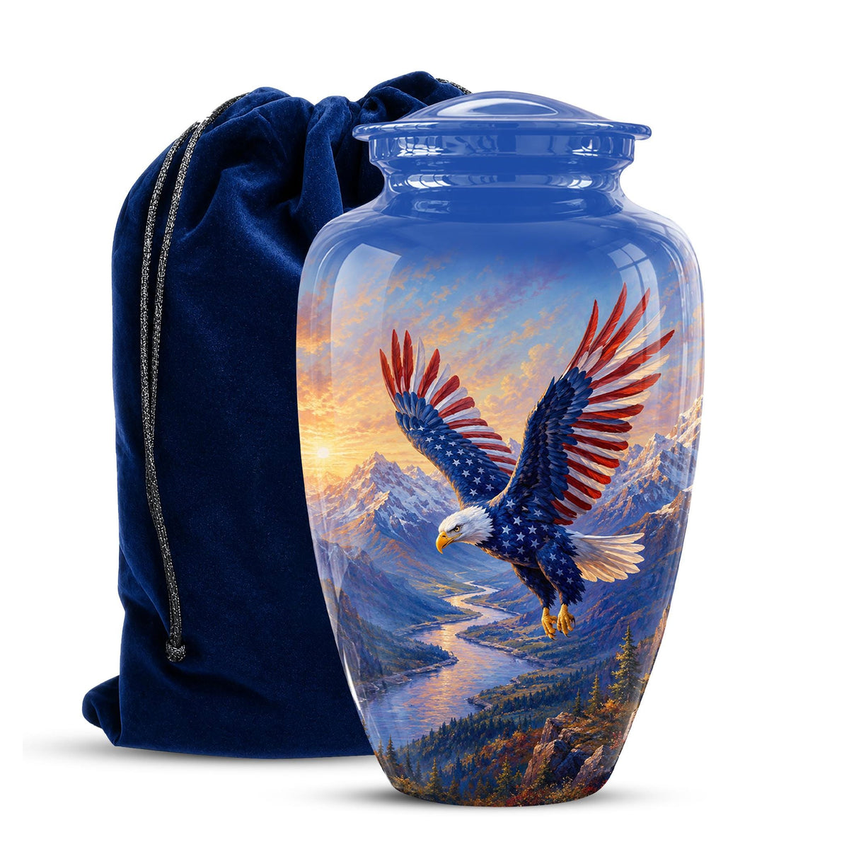Bald Eagle Cremation Urn for Ashes - Blue Mountain Eagle Memorial Urn