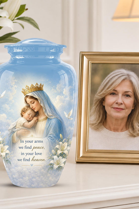 Angel Mom Cremation Urn - Blue Dove Memorial Ashes Container