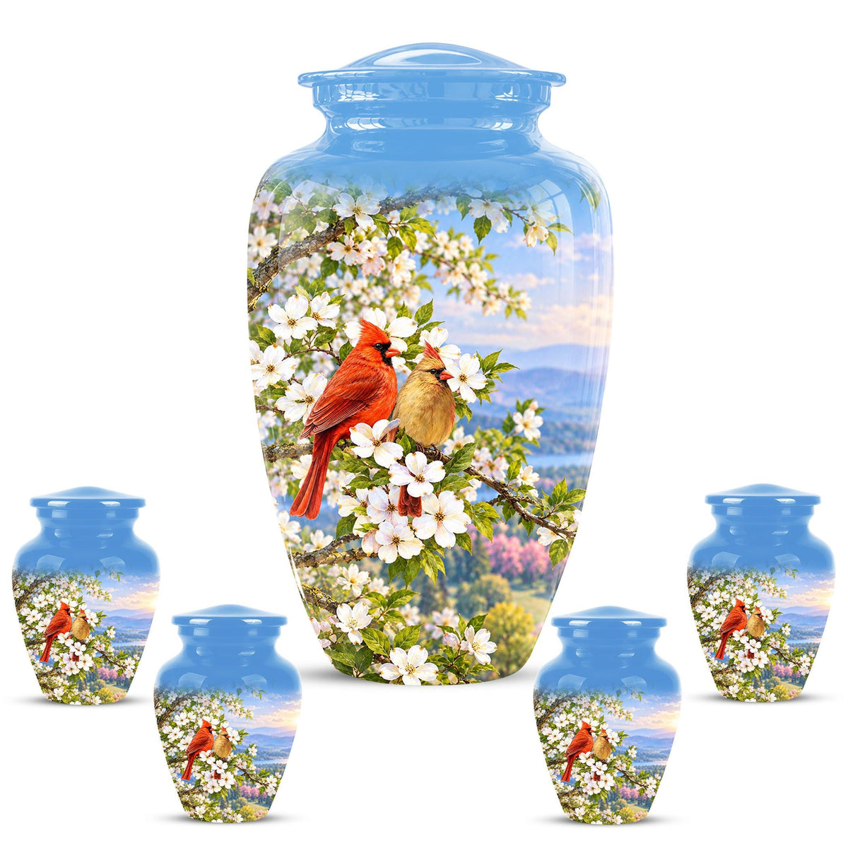 Personalized Cardinal Cremation Urn, Red Bird Memorial Keepsake (200 Cubic  Inch)