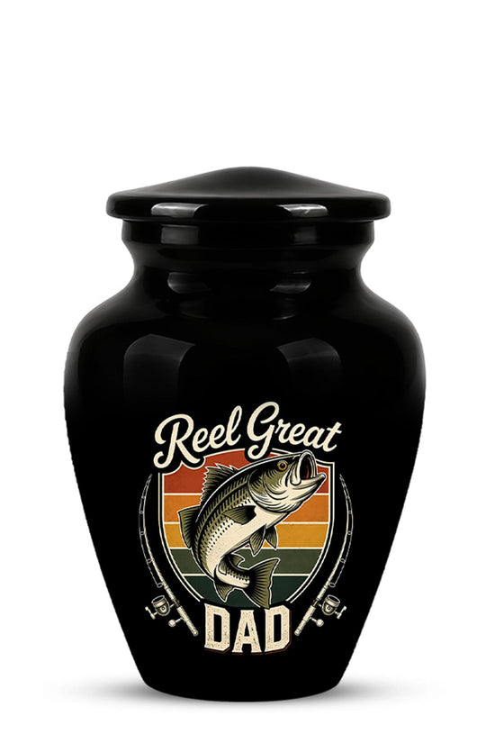 Personalized Fishing Memorial Urn for Dad - Adults Ashes For Memorial Urn