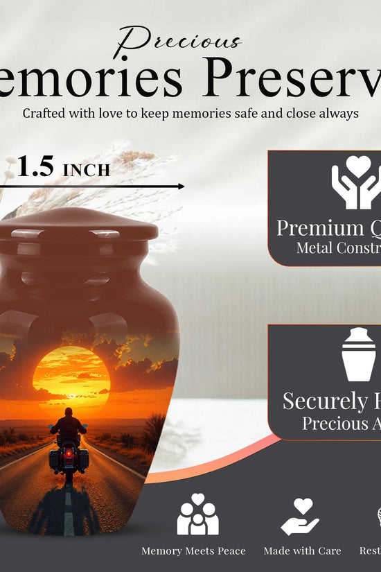 Motorcycle Cremation Urn ? Sunset Ride Memorial Tribute for Adults