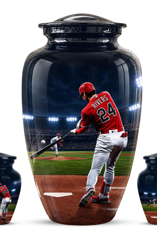 Baseball Cremation Urn for Ashes - Baseball Player Memorial Urn