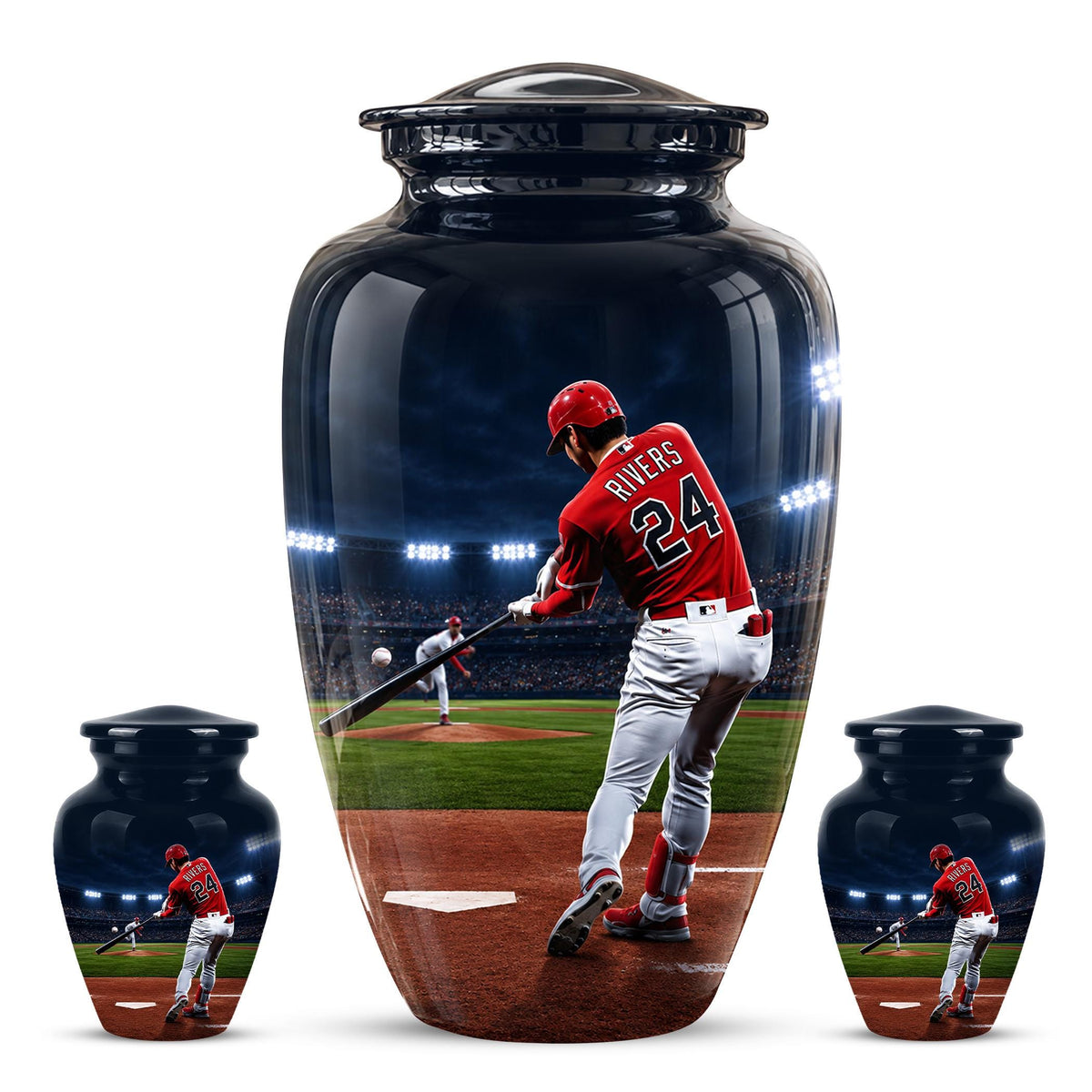 Baseball Cremation Urn for Ashes - Baseball Player Memorial Urn