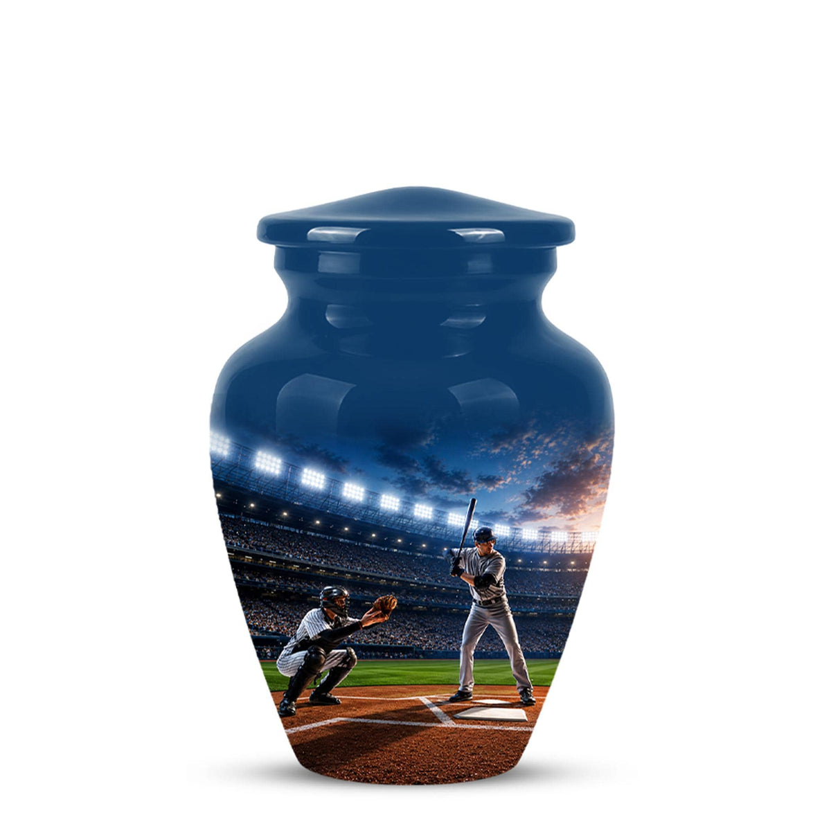 Baseball Cremation Urn for Ashes - Baseball Player and Catcher Memorial Urn