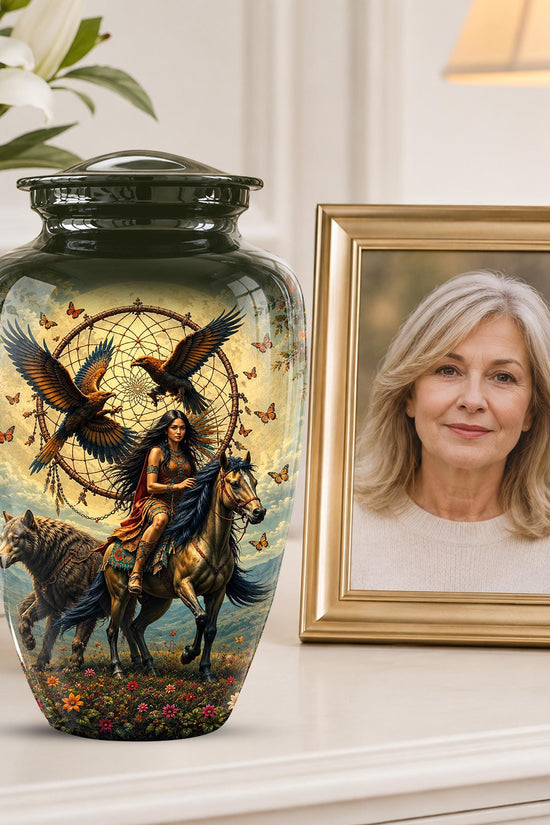 Personalized Urns for Human Ashes Adult - Native American Urn for Ashes