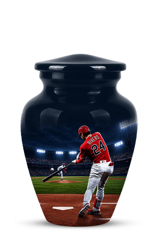 Baseball Cremation Urn for Ashes - Baseball Player Memorial Urn