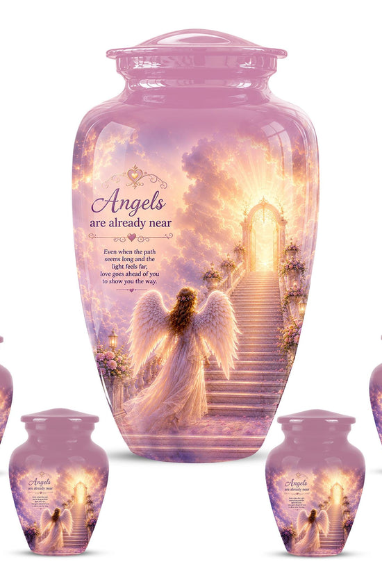 Personalized Angel Wings Urns for Human Ashes - Pink Crematon Urn for Adults