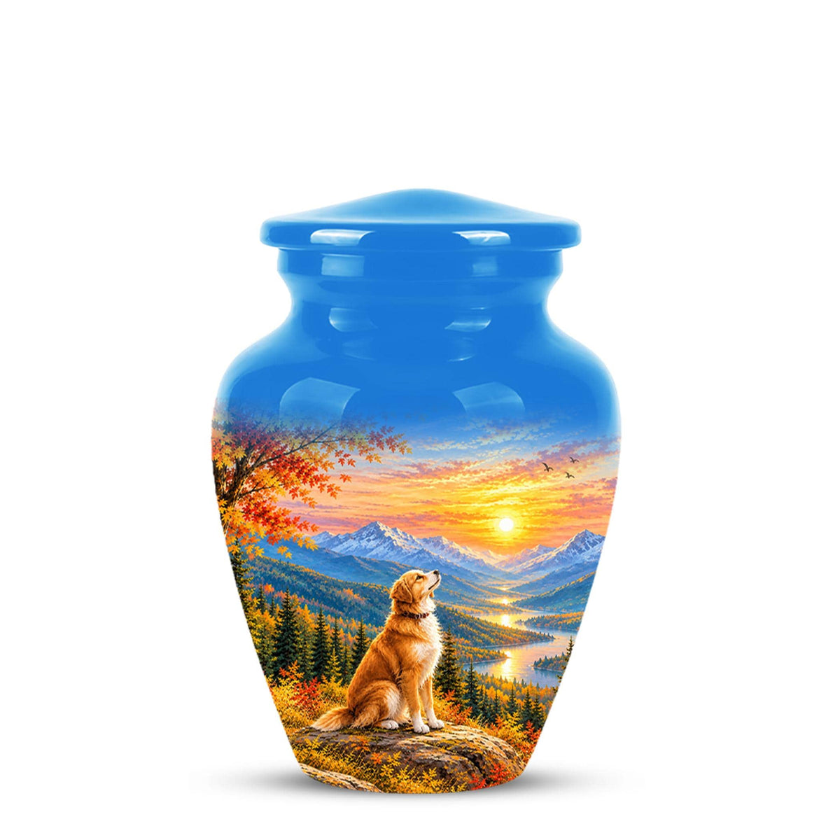 Personalized Golden Retriever Cremation Urn for Ashes, Mountain Dog Memorial Urn, Golden Retriever Tribute Urn - Nature Pet Memorial (200 Cubic)