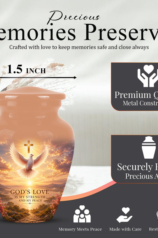 Personalized Christian Cremation Urn, Cross Dove Memorial Urn - Religious Sympathy Keepsake