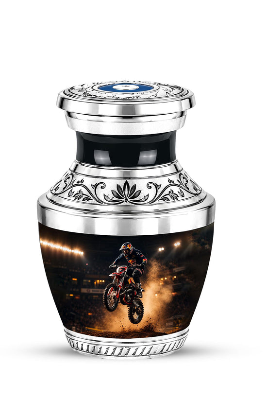 Personalized Motorcycle Cremation Urn, Biker Memorial Ashes (Adult)