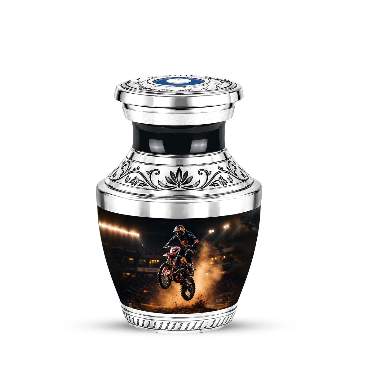 Personalized Motorcycle Cremation Urn, Biker Memorial Ashes (Adult)