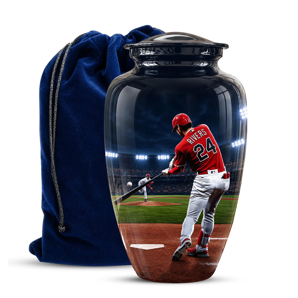 Baseball Cremation Urn for Ashes - Baseball Player Memorial Urn